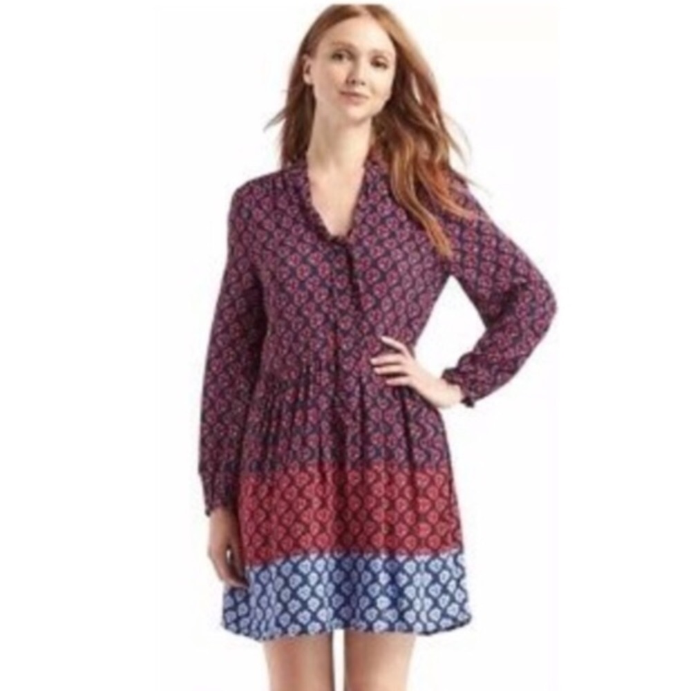 NWOT Gap Floral Clover Dress w/tie detail size 8